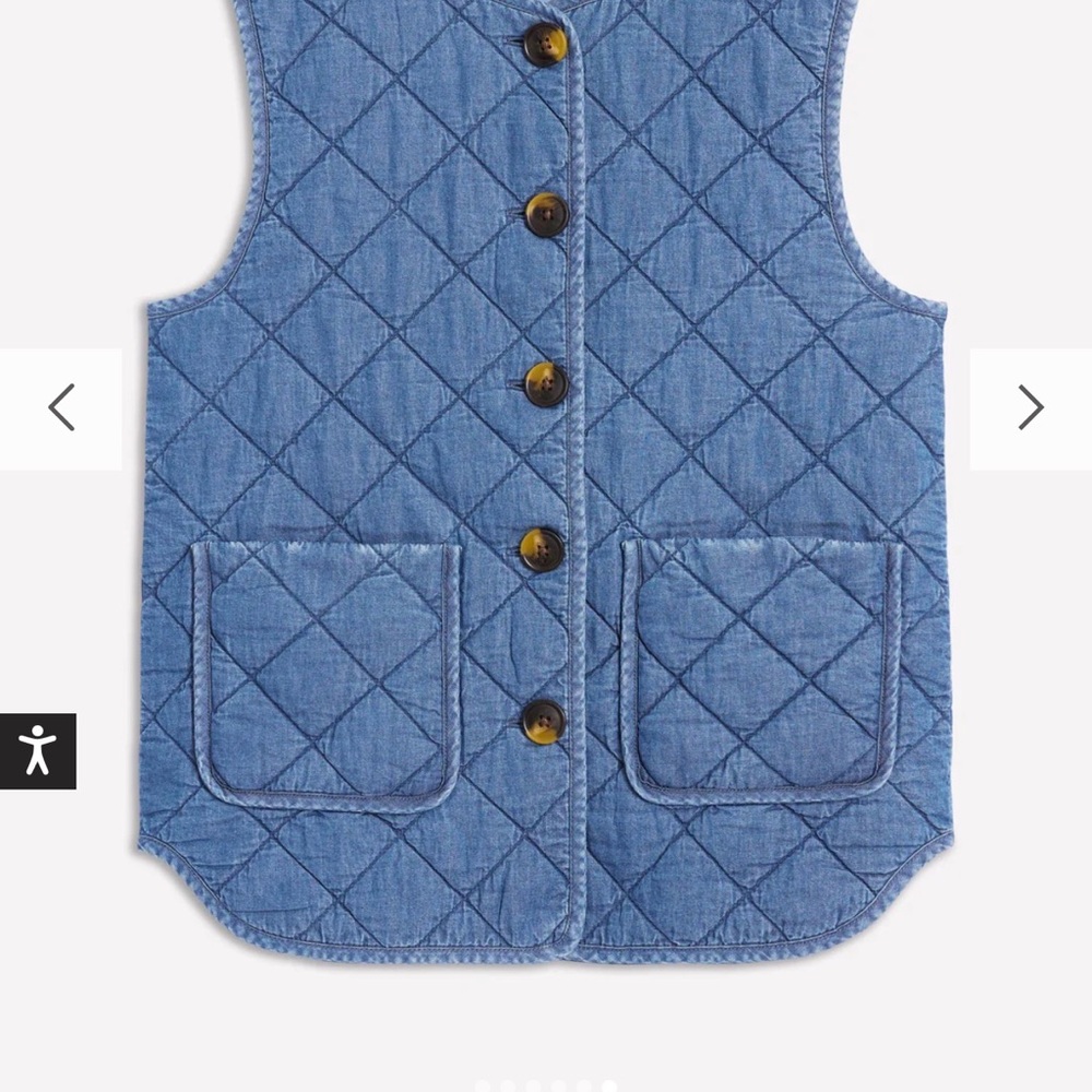 Denim Quilted Gilet-Mid Wash - BODEN NWT